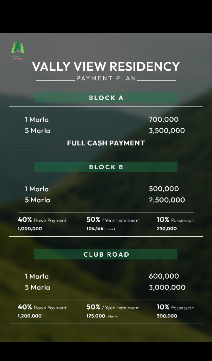Valley View Residency Payment Plan
